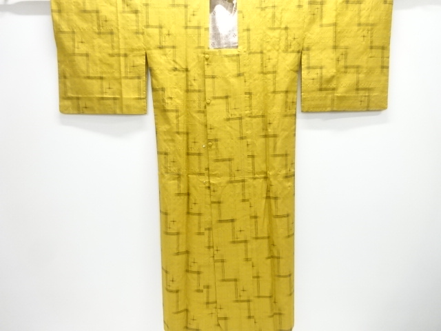 JAPANESE KIMONO / MICHIYUKI COAT / TSUMUGI / WOVEN CROSS KASURI